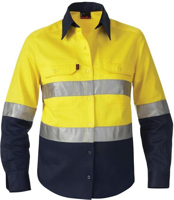  Hi Vis Two Tone Long Sleeve Reflective Safety Work Shirt 