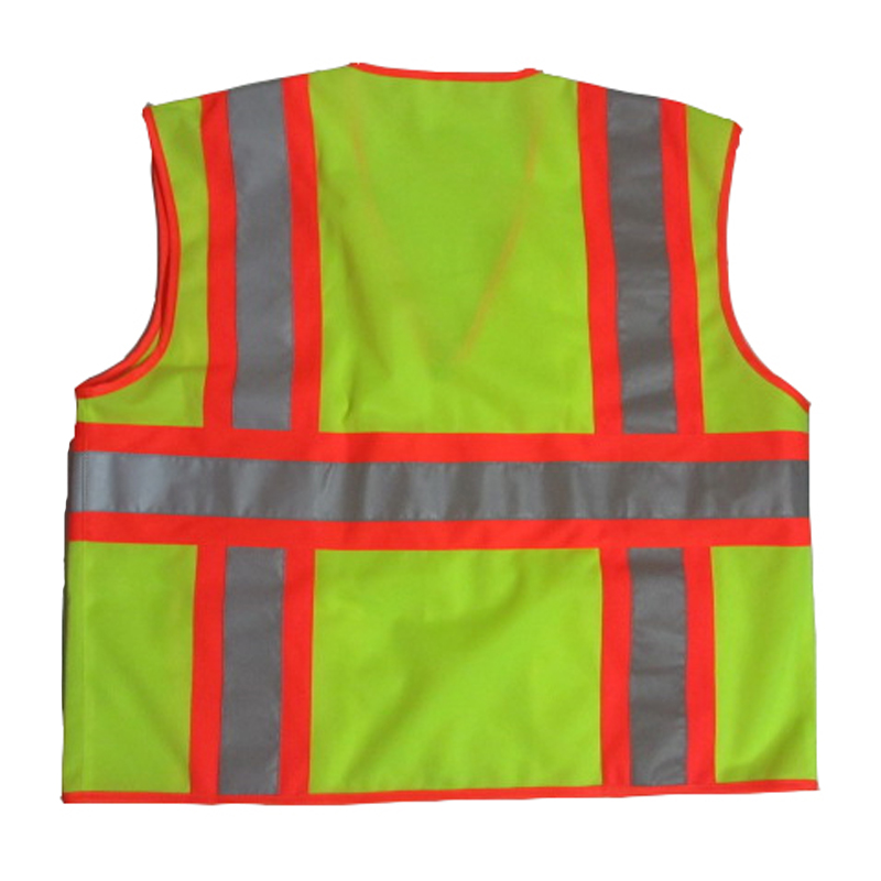 construction class 2 high visibility contrast vest with pockets