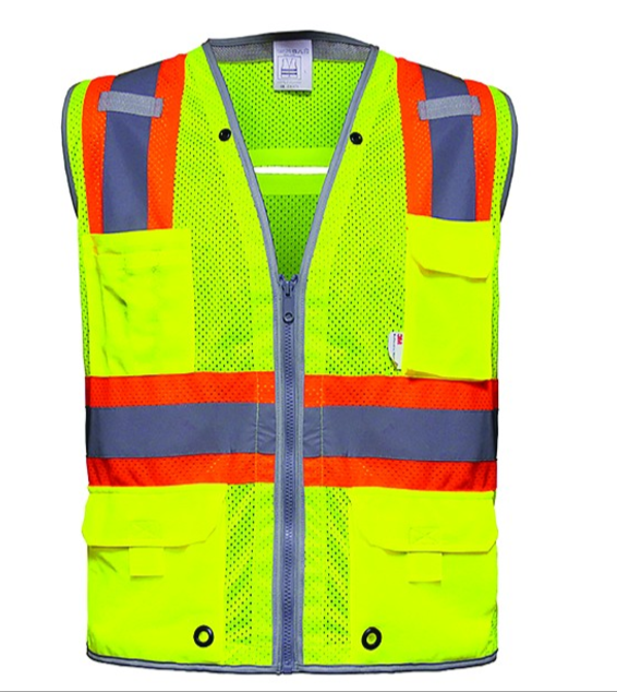 Multi-pocket surveyor high viz vest with 3M reflective material